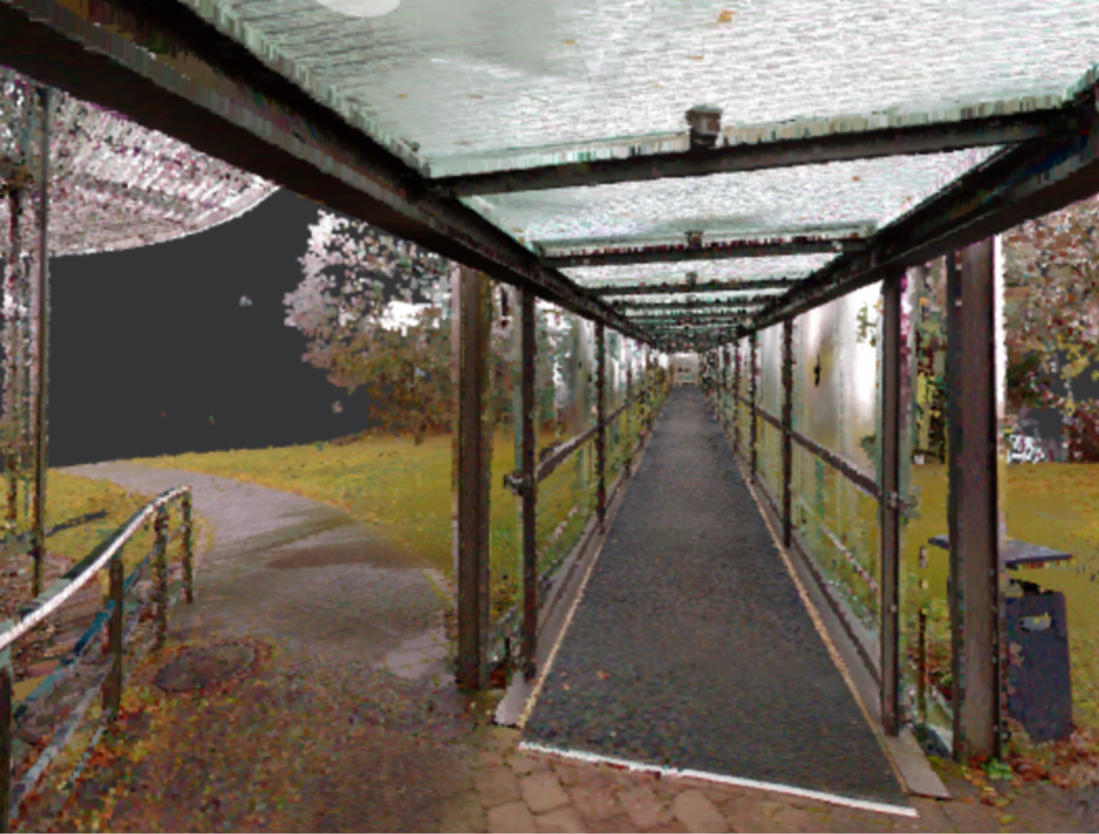 NavVis MLX mobile laser scanning – stable trajectory in glazed areas thanks to visual odometry