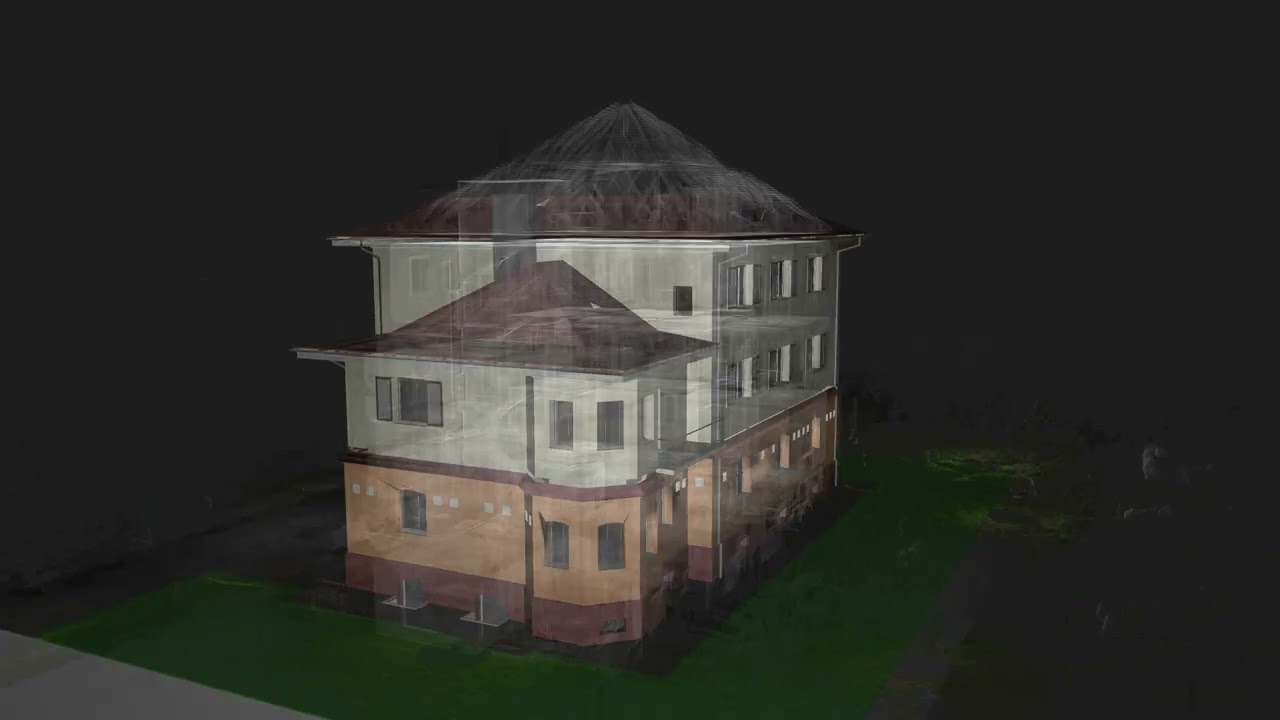 Survol du nuage de points d'un bâtiment existant jusqu'à la maquette 3D